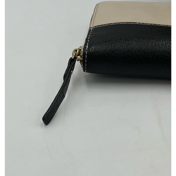 Kate Spade Wellesley Neda Black & Cream Zipper Leather Wallet - Picture 5 of 16